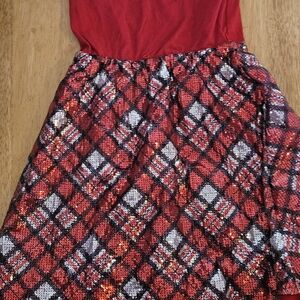 Red and Black Plaid Kids Skirt